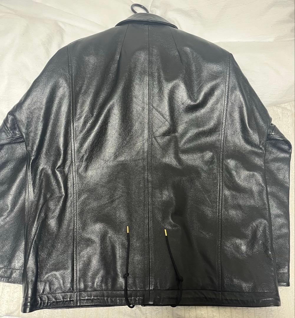 【KAMIYA】Leather Coach Jacket Black / S