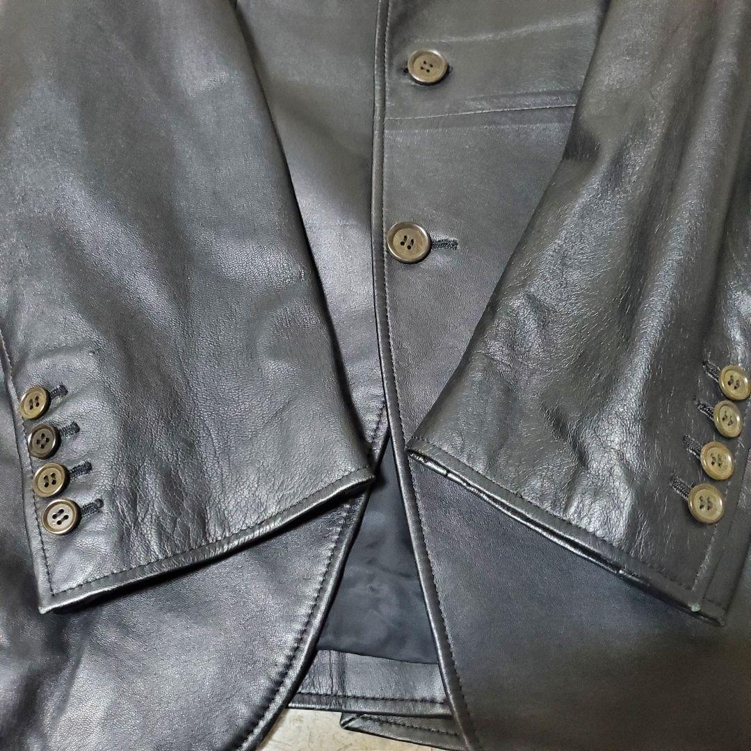 美品 Paul Smith ラムレザーテーラードジャケット L ブラック 本革