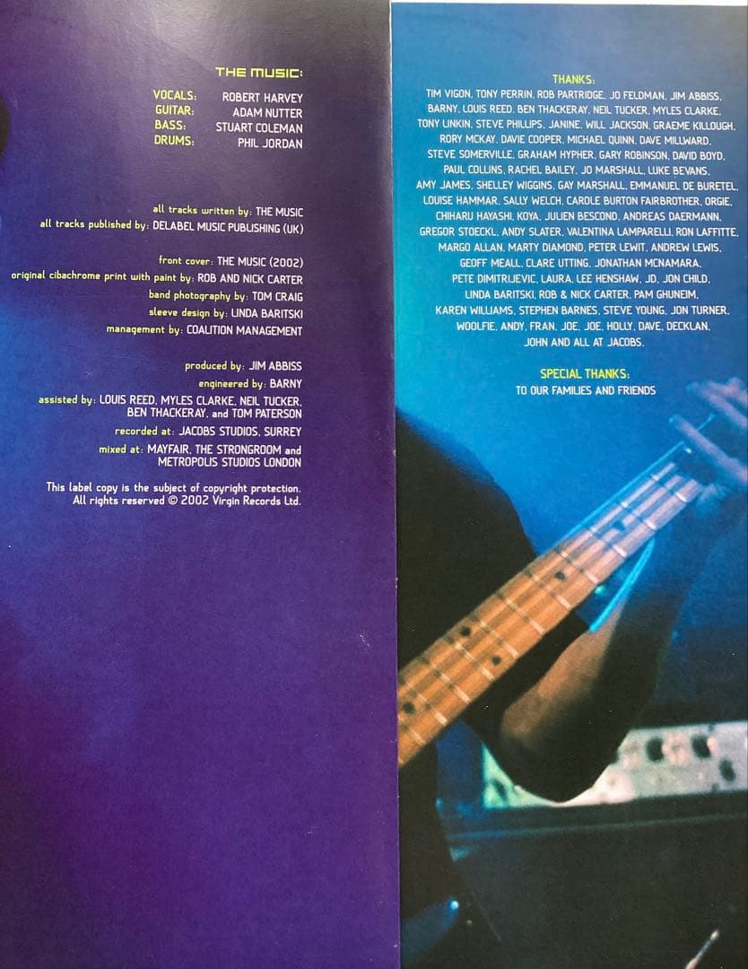 THE MUSIC 2LP 2002 PRINTED IN THE EU 良好
