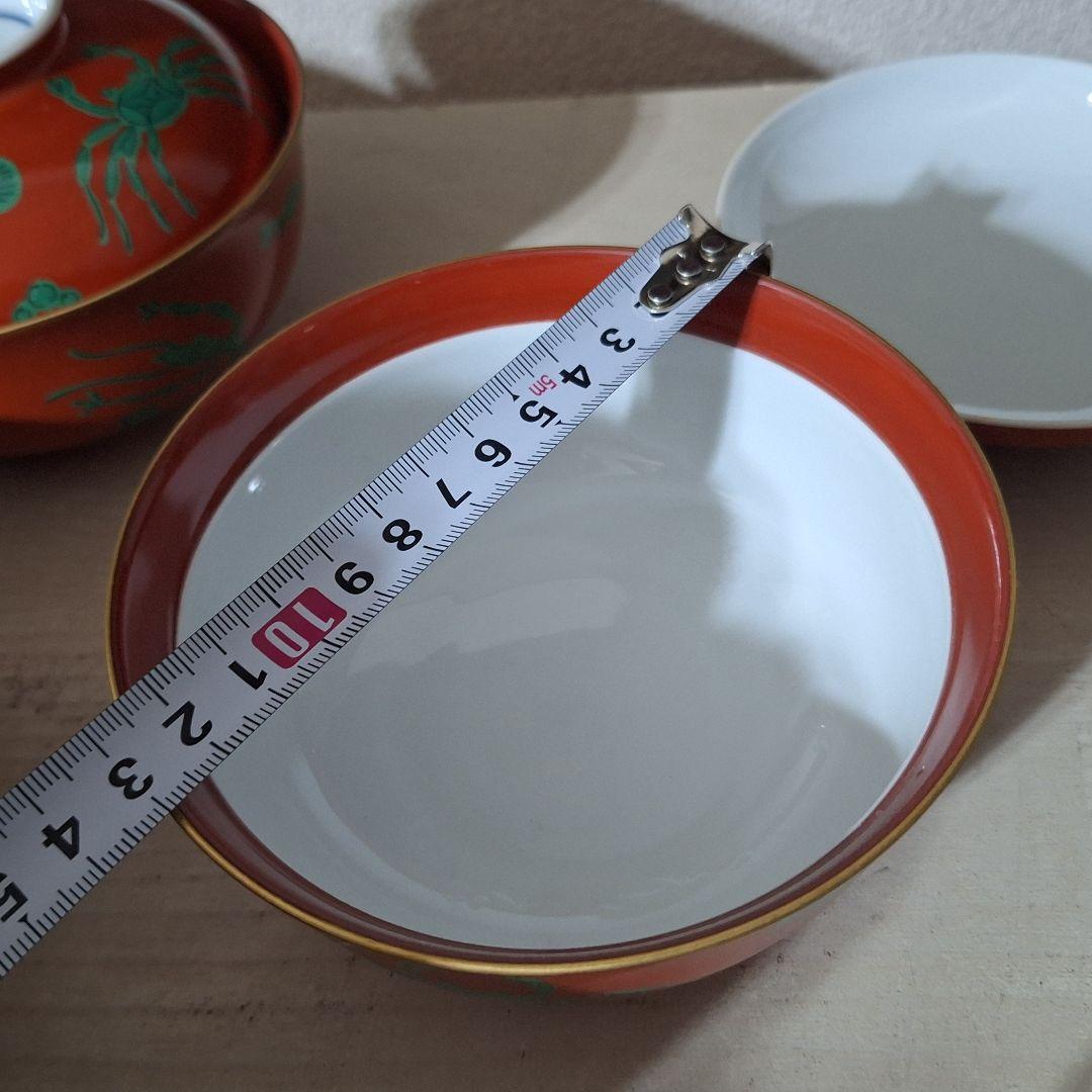【未使用級】たち吉 魚藻文 雑煮碗 5客揃 蓋付き お碗 縁起物 共箱入