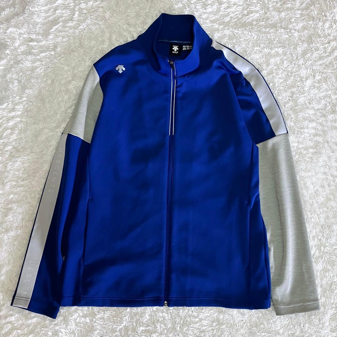 極美品 デサントゴルフ セットアップ ジャケット ポロシャツ ネイビー XL