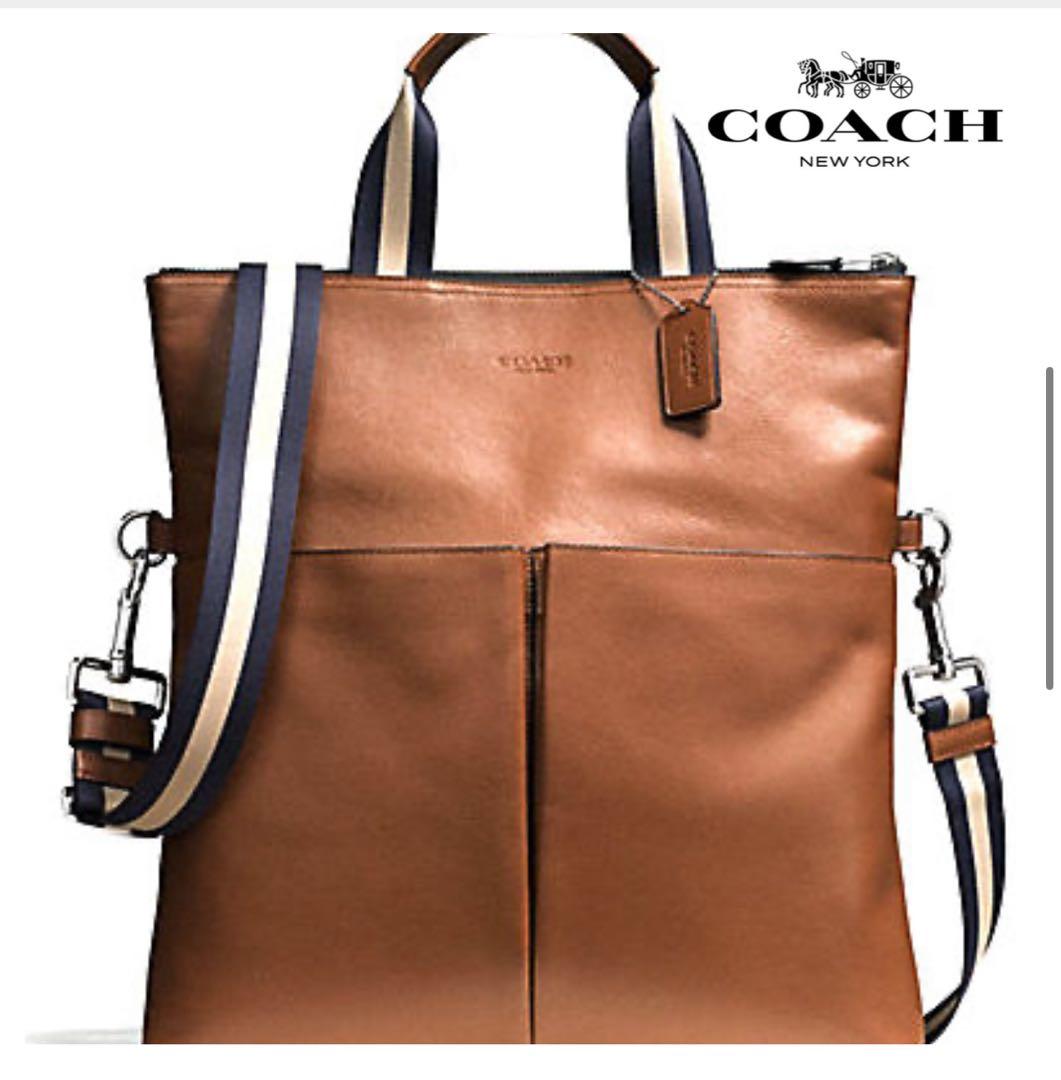 【Coach／コーチ】ブラウン　レザー　トート　ショルダー　2WAYバッグ