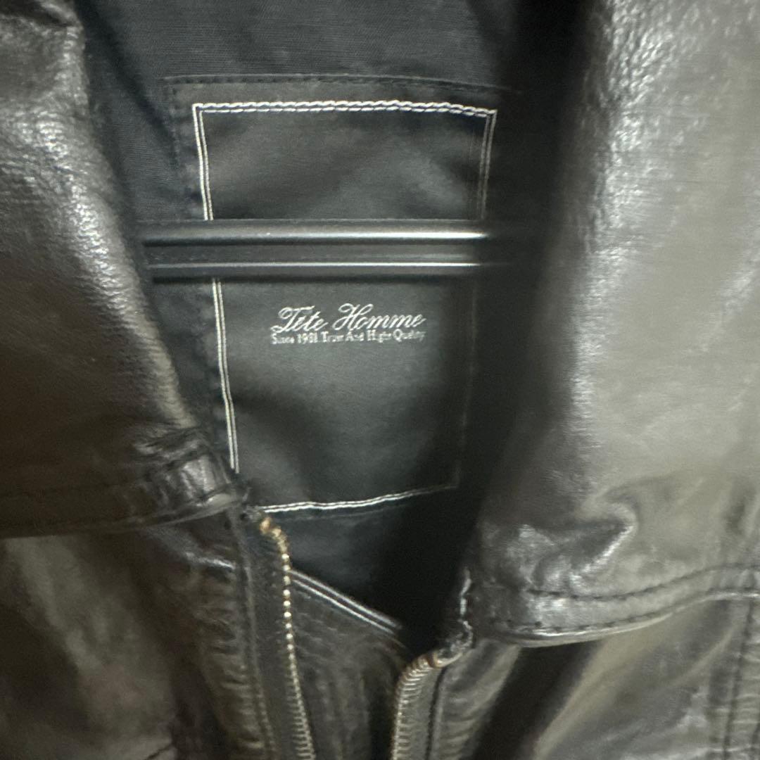 TETE HOMME レザージャケット ライダース　ダブル 馬革 本革