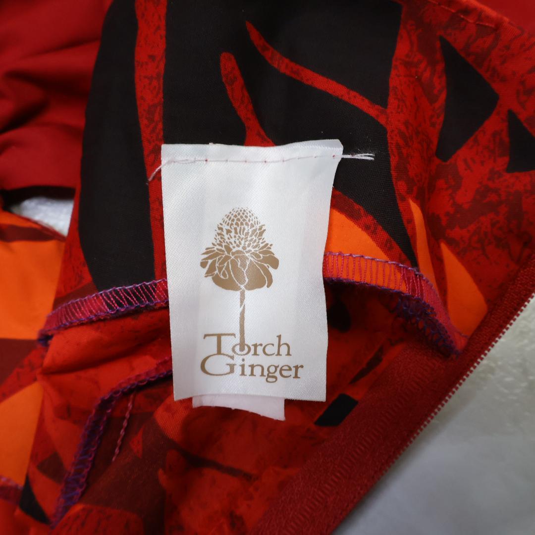 【ハワイ製 フラダンス衣装】レッド TorchGinger ワンピース ドレス