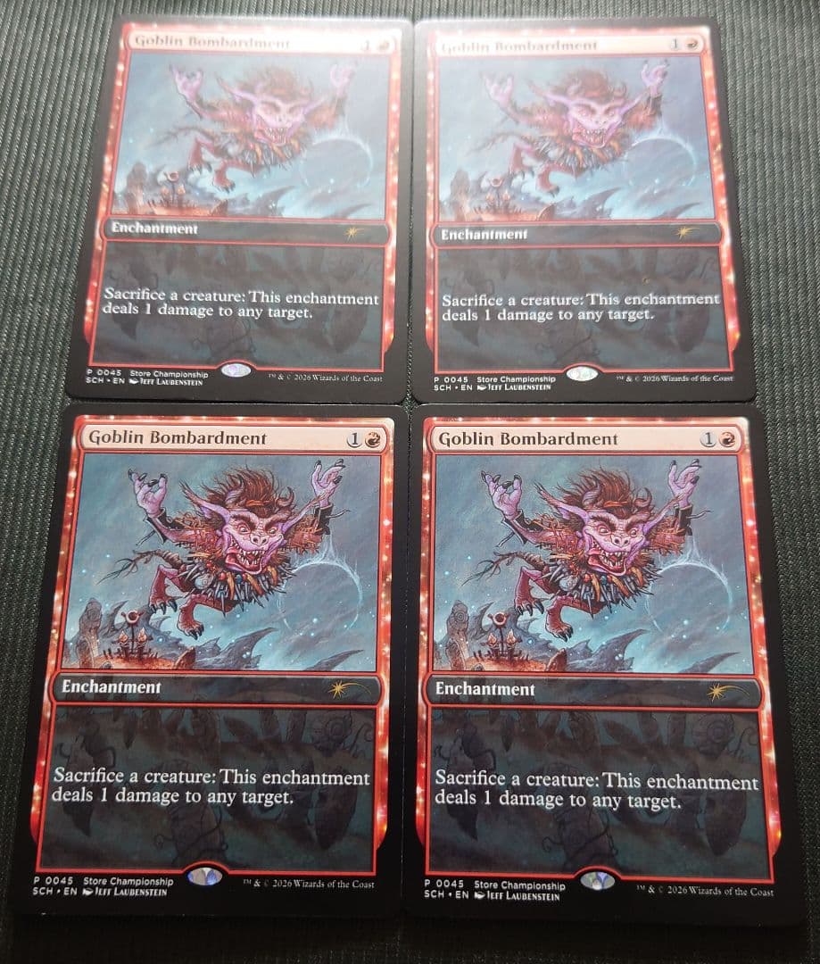 mtg 超稀少 英語版 プロモ 4枚セット ゴブリンの砲撃 sch