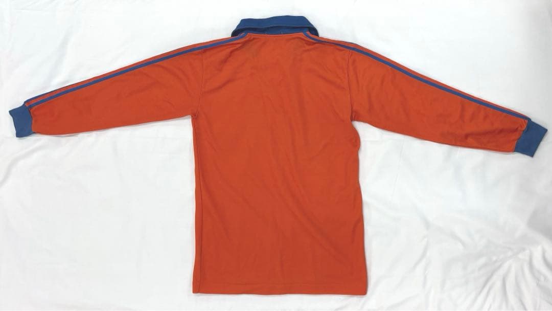 adidas アディダス ヴィンテージ 長袖 ゲームシャツ L オレンジ ブルー