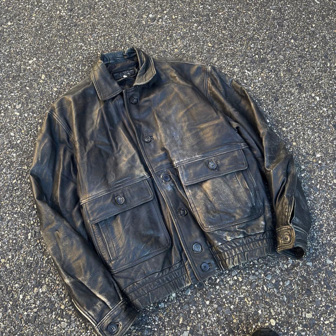 vintage 90s A-2フライトジャケット レザー 短丈 イタリア製 希少