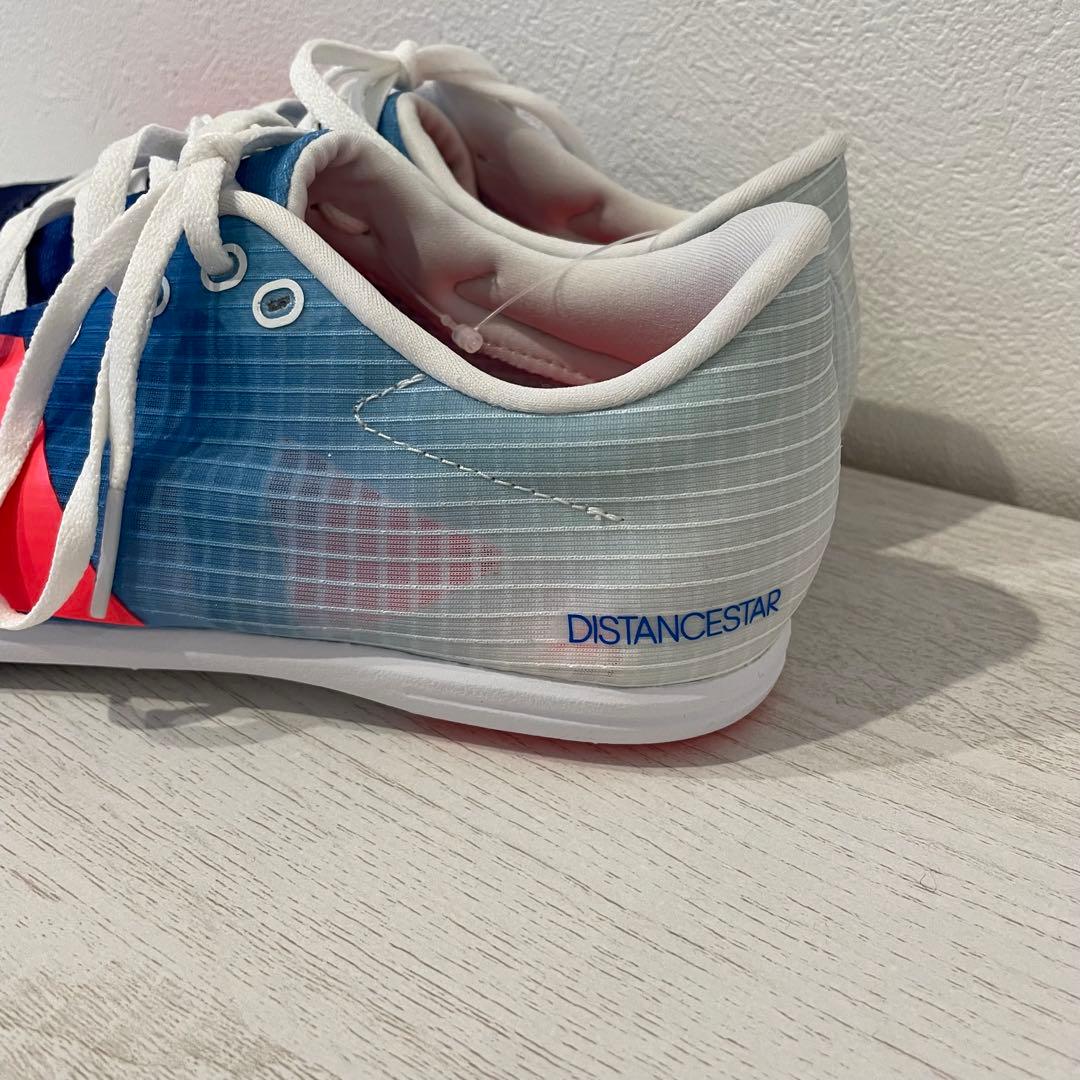 新品 adidas ディスタンススター 25.5cm 青 陸上スパイク 中長距離