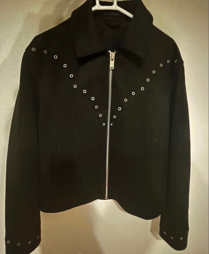 ZARA フェイクスエードジャケット　スタッズ　黒