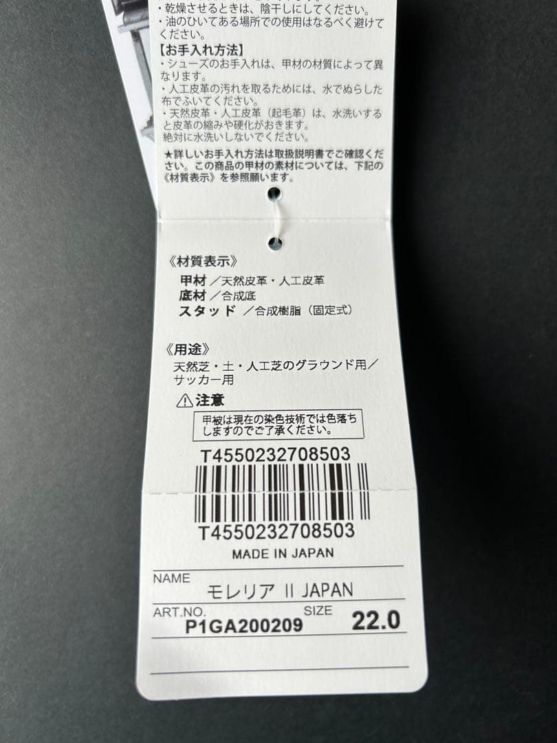 ミズノMIZUNO モレリア2JAPAN 22cm