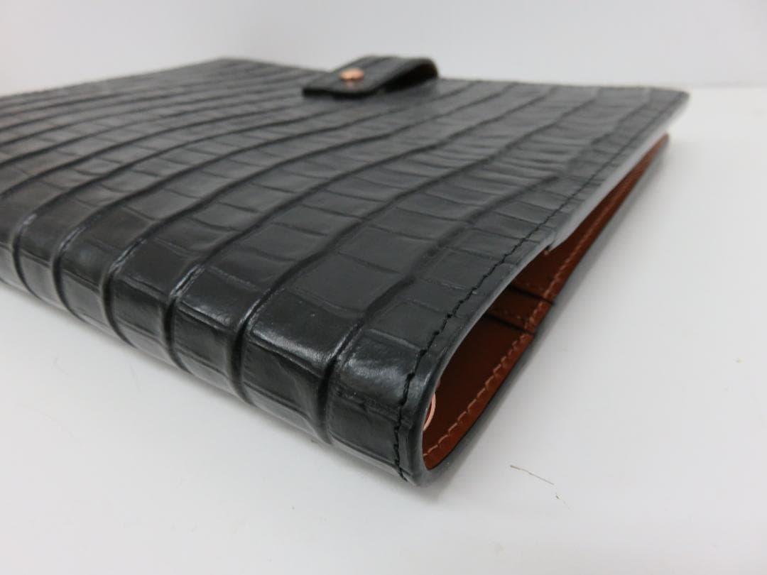 アシュフォード ASHFORD クロコダイル型押し レザー システム手帳 A5