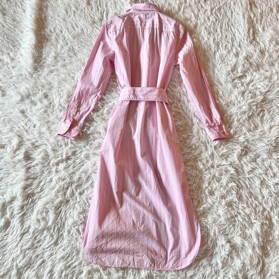 極美品✨ ローレンラルフローレン ストライプ シャツワンピース Aライン マキシ