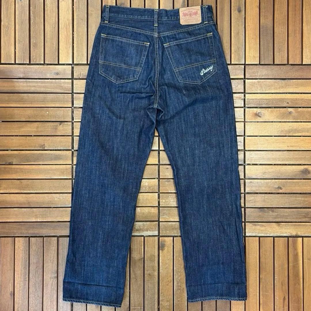 美品 Stussy ステューシー デニムパンツ ロゴ刺繍