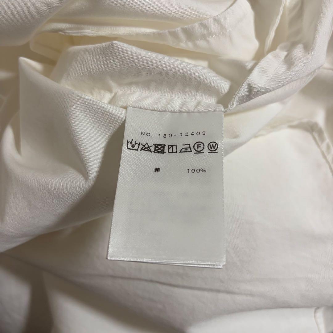 M.filエムフィル タックオーバーシャツ　コットンVネックブラウス　38