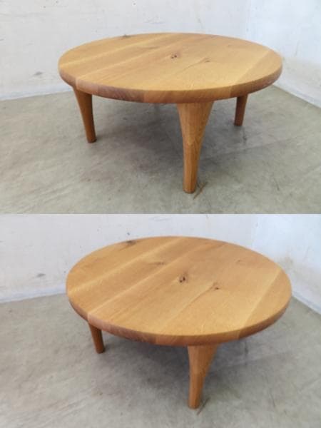 展示品■飛騨産業■キツツキ■森のことば■16.5万■ローテーブル■円形■節入り■