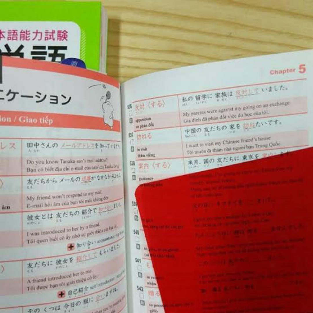 5冊セット「はじめての日本語能力試験N1-2-3-4-5単語」英語・ベトナム語