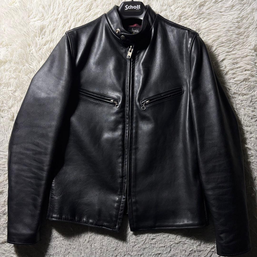 【米国製】schott ライダースジャケット 本革　641XX ブラック　36