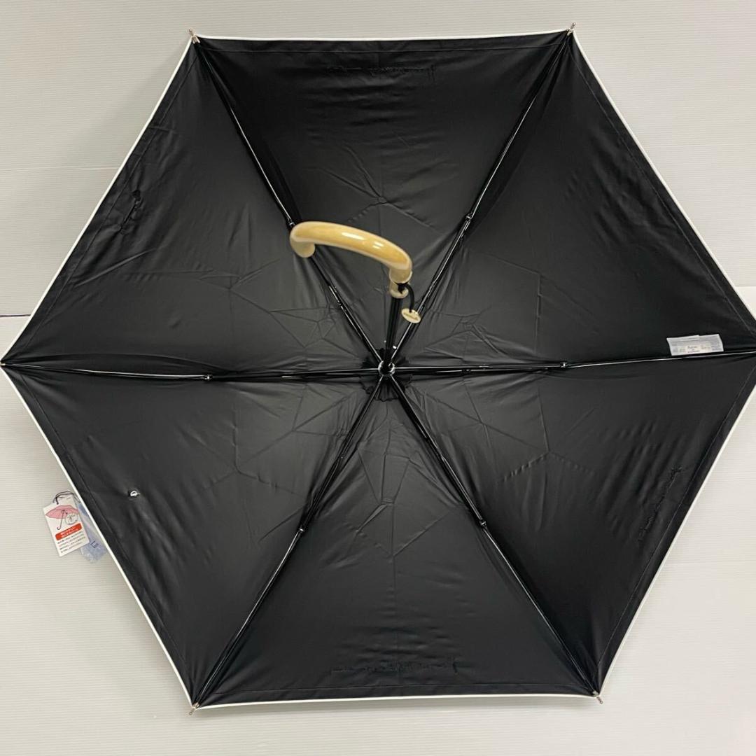 マ*ン様 新品52855アニエスべーオフホワイトサマーシールド1級遮光晴雨兼用折