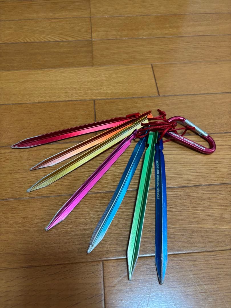 DOD トリコロールタープ 廃盤　レアカラー レインボージェラルミンペグ セット