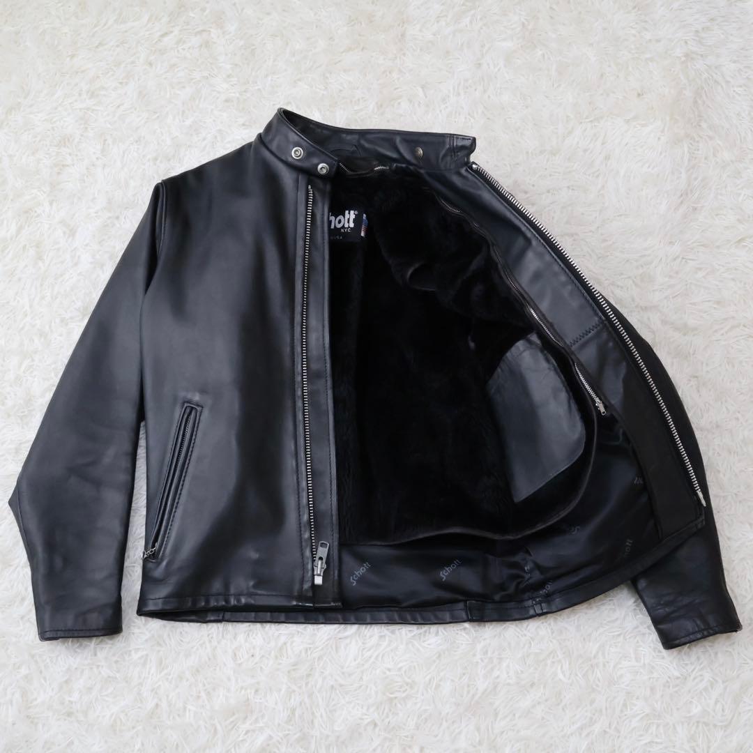 ショット　シングルライダースジャケット　ブラック　36サイズ