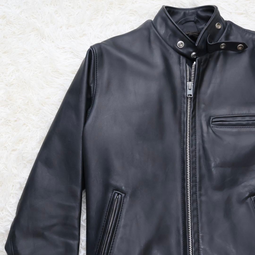 ショット　シングルライダースジャケット　ブラック　36サイズ