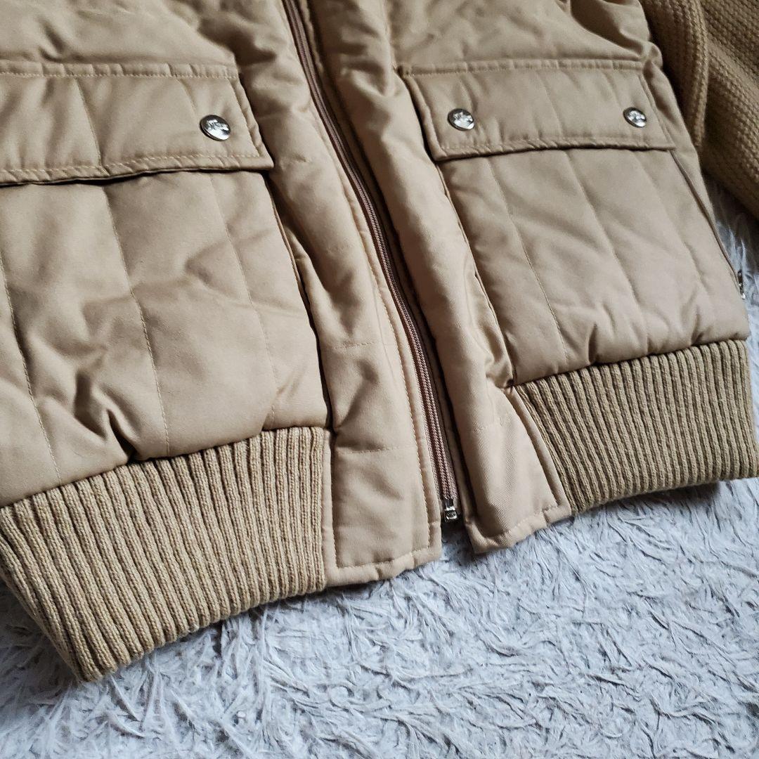 美品 90s OLD LACOSTE ワッフル ニットニット 袖切替 中綿
