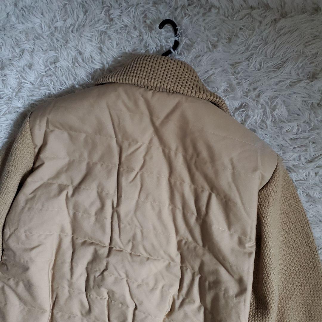 美品 90s OLD LACOSTE ワッフル ニットニット 袖切替 中綿