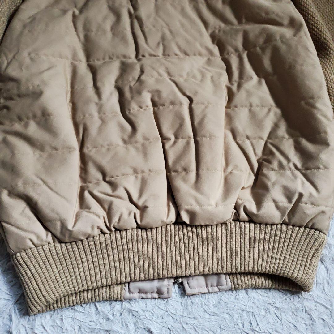 美品 90s OLD LACOSTE ワッフル ニットニット 袖切替 中綿