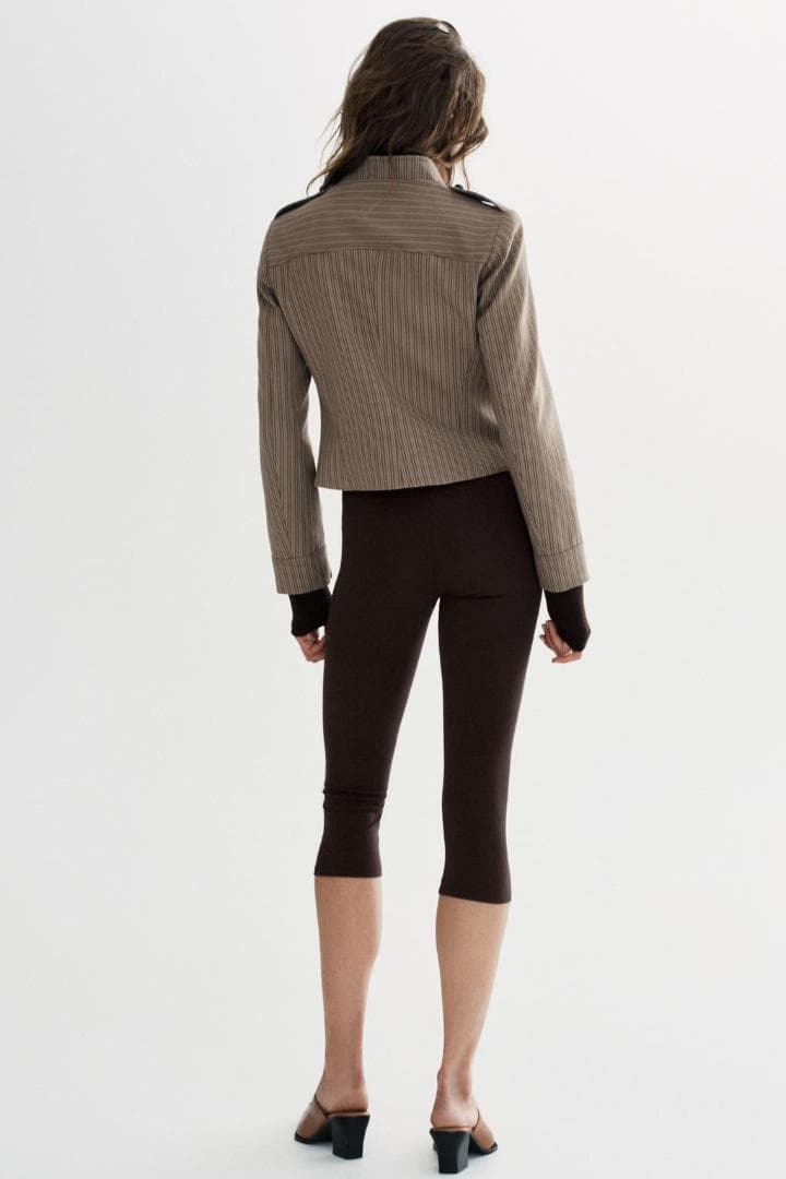 ZARA ストライプ柄フィットブレザー L　ナポレオン