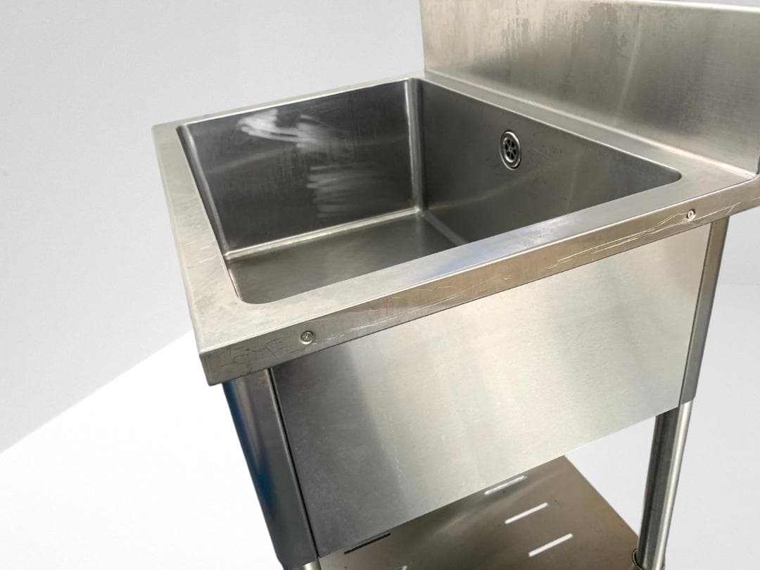 タニコー 業務用ステンレス製1槽式シンク バックガード付 H95×75×60cm