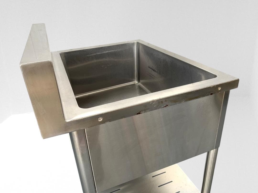 タニコー 業務用ステンレス製1槽式シンク バックガード付 H95×75×60cm