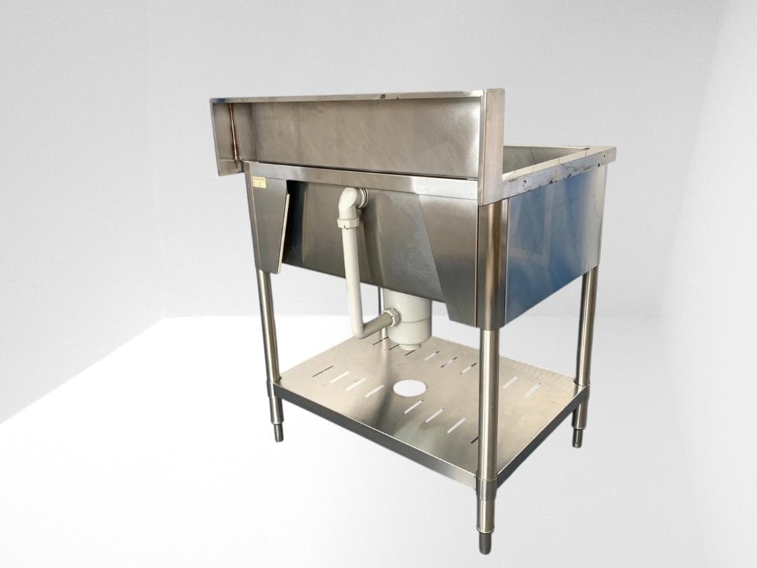タニコー 業務用ステンレス製1槽式シンク バックガード付 H95×75×60cm