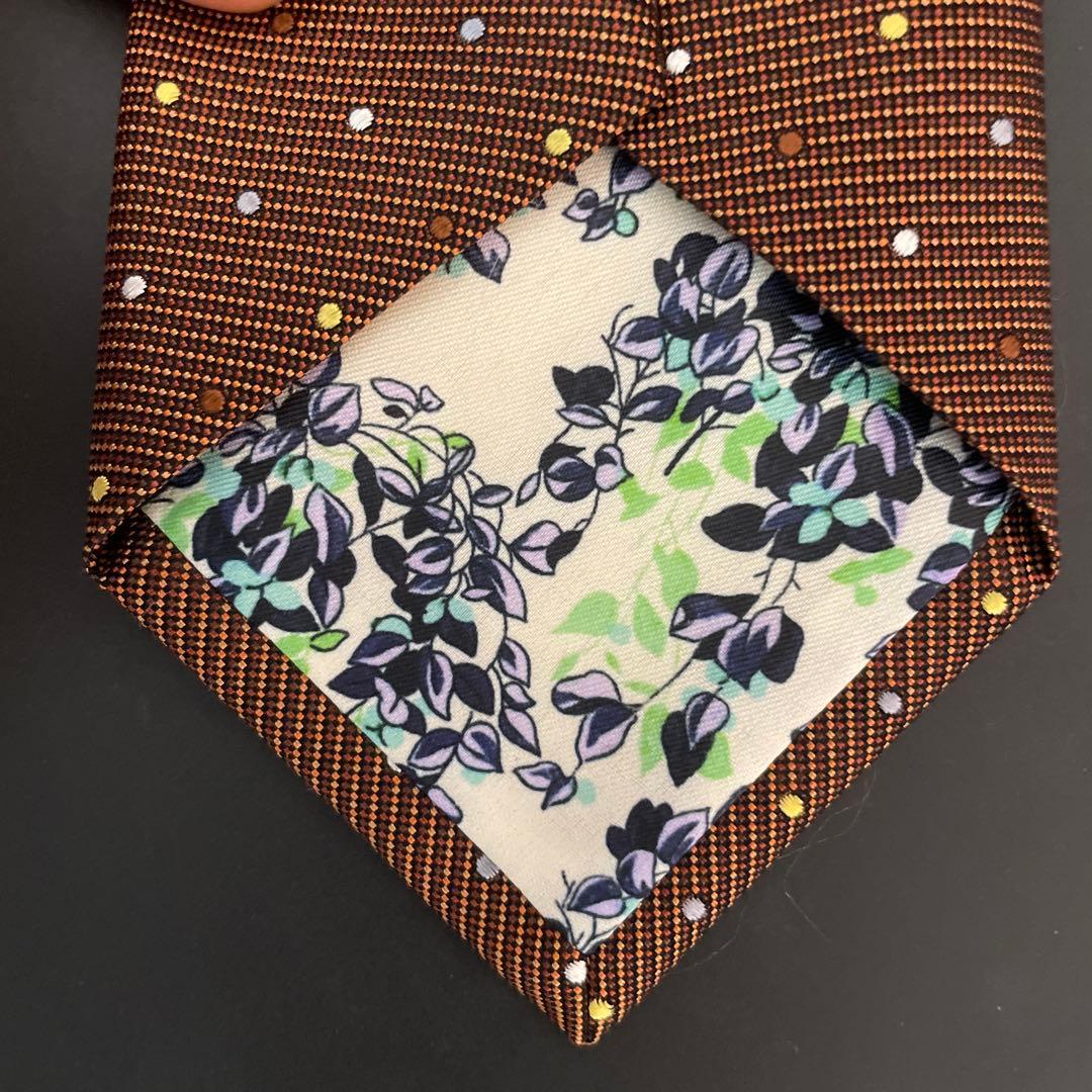 ポールスミス ネクタイ ブラウン ドット シルク100 Paul Smith