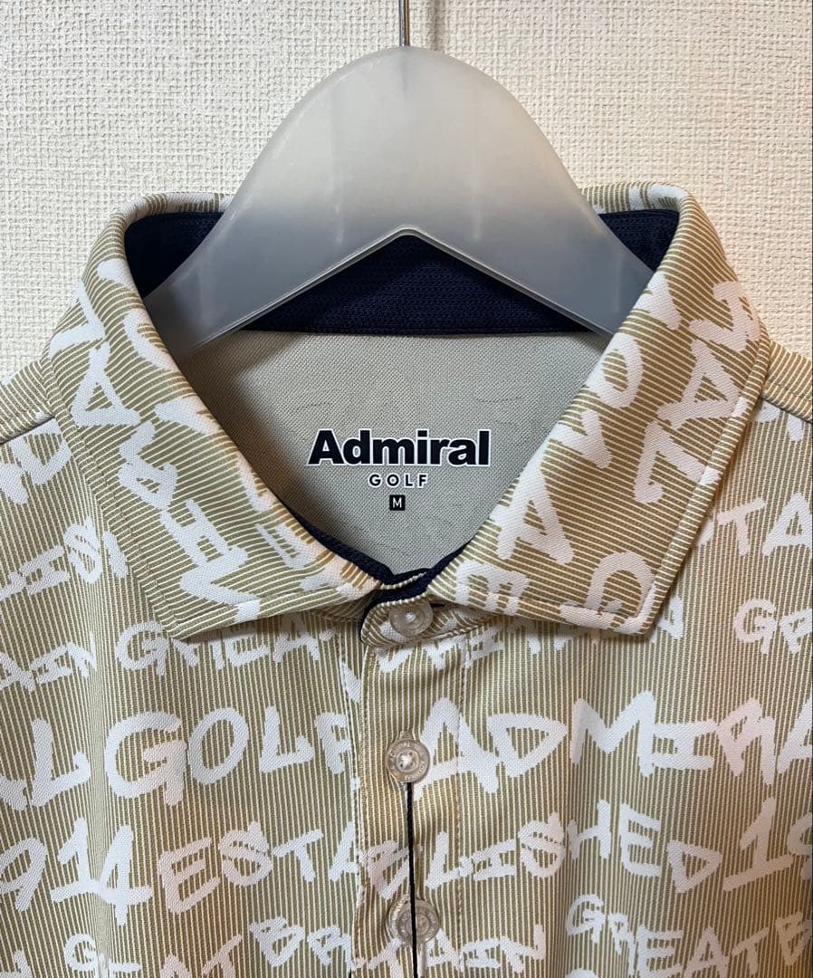 Admiral アドミラル　ゴルフシャツ 半袖 M ベージュ系