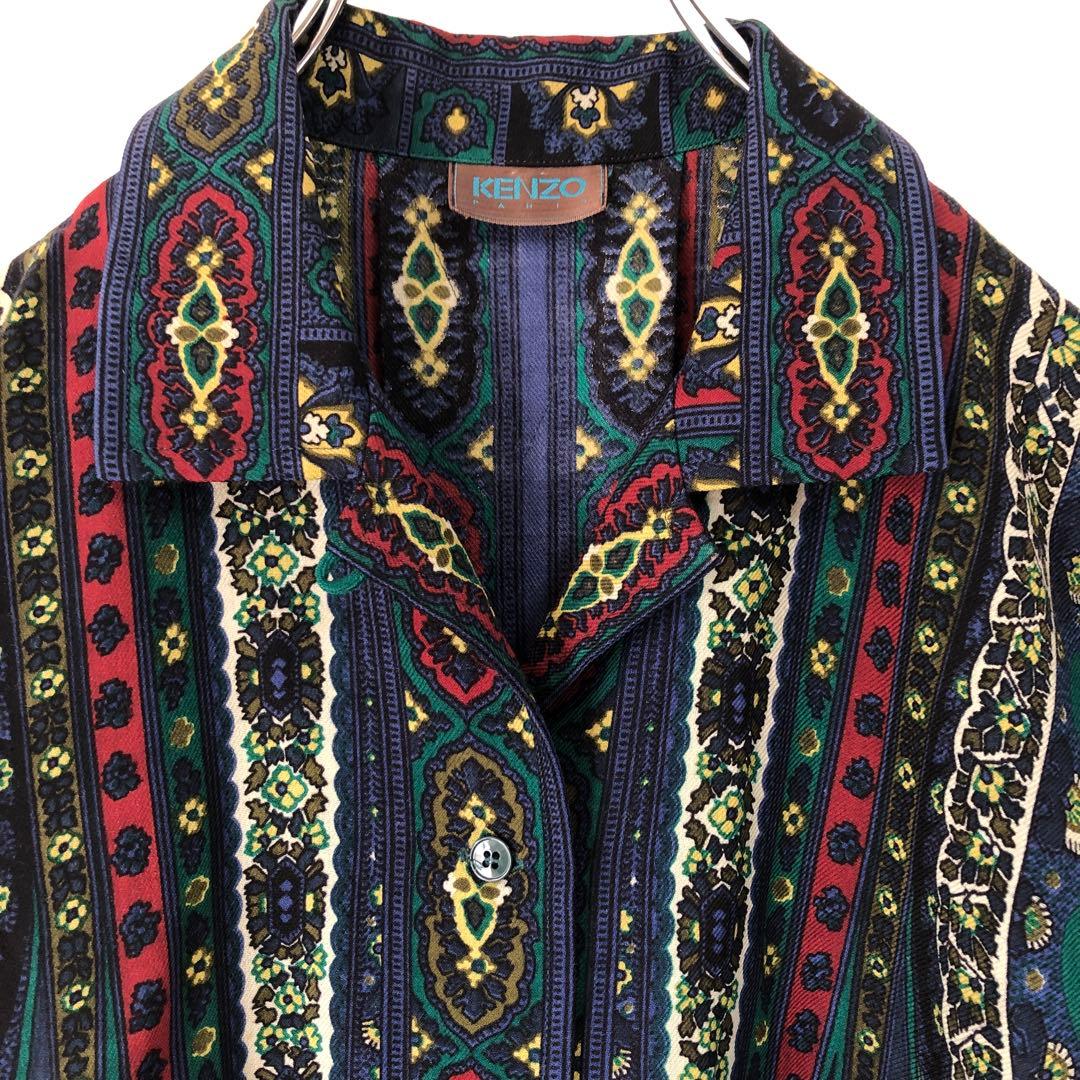 KENZO　ヴィンテージ　1980年代　ケンゾー　総柄ワイドシャツ