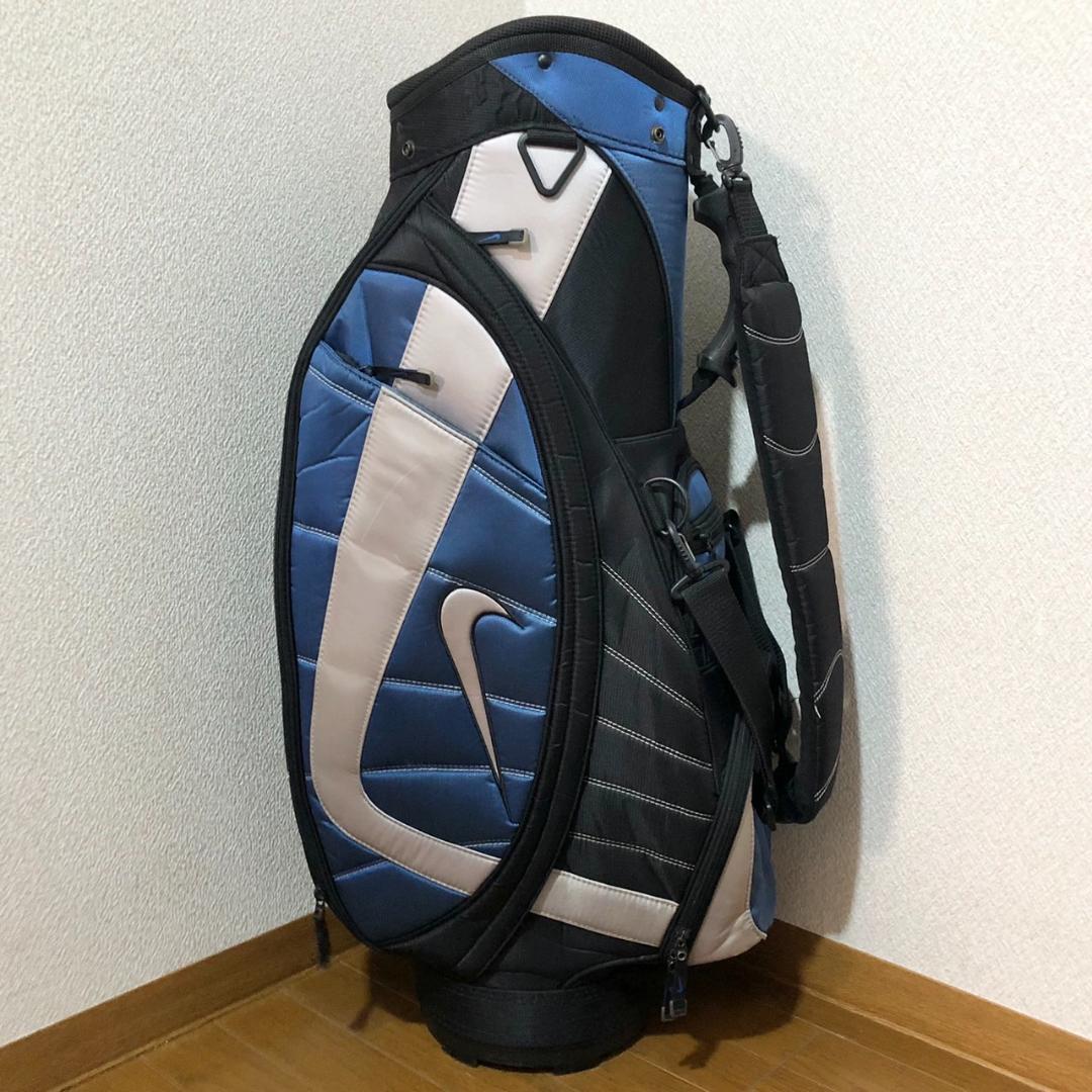 【希少】 NIKE ナイキ ゴルフ キャディバッグ カート型 6分割 ブルー