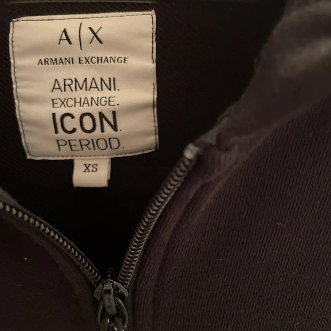 美品 ARMANI EXCHANGE アルマーニ パーカー スウェット　刺繍　黒