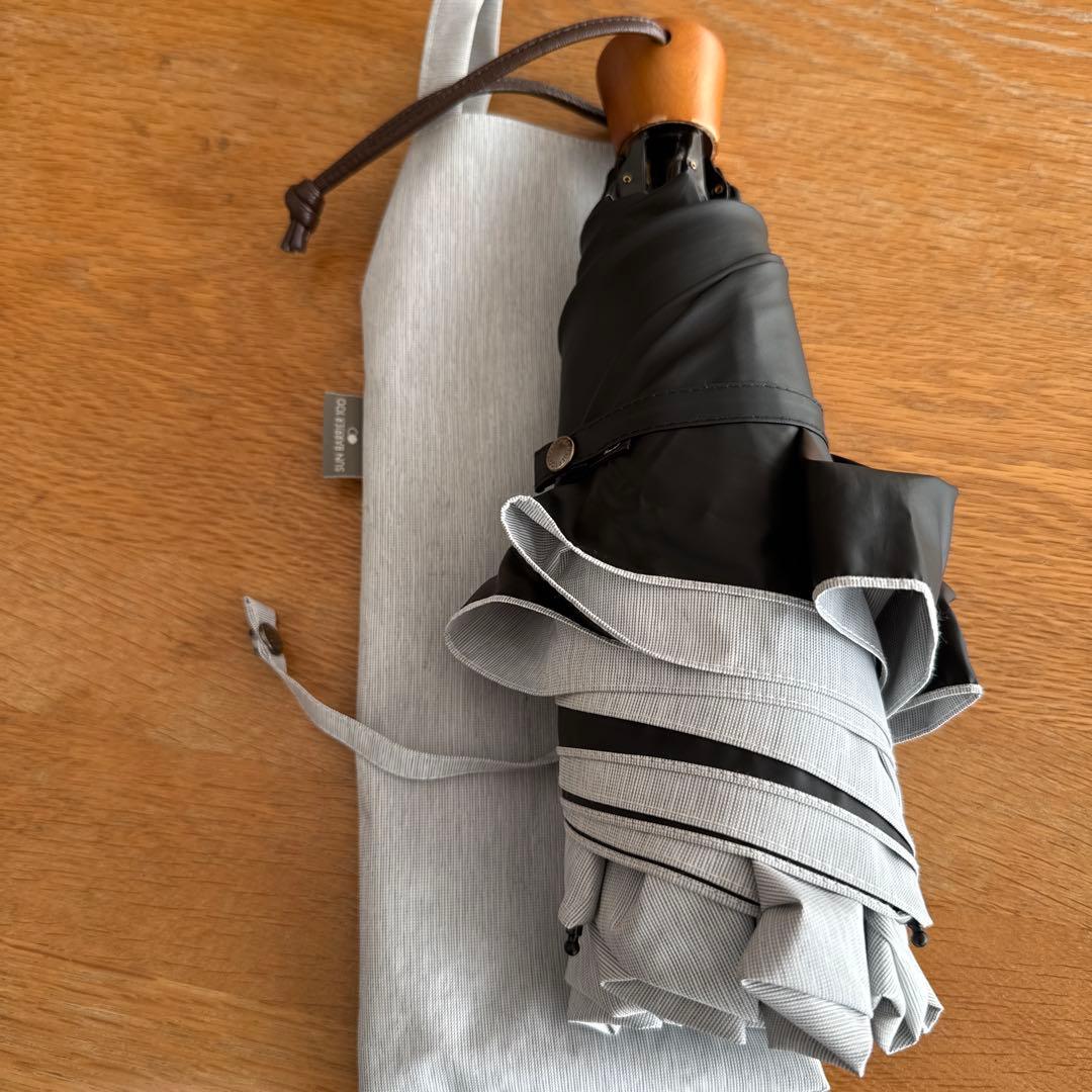 SUN BARRIER 100 折りたたみ傘 グレー ブラック