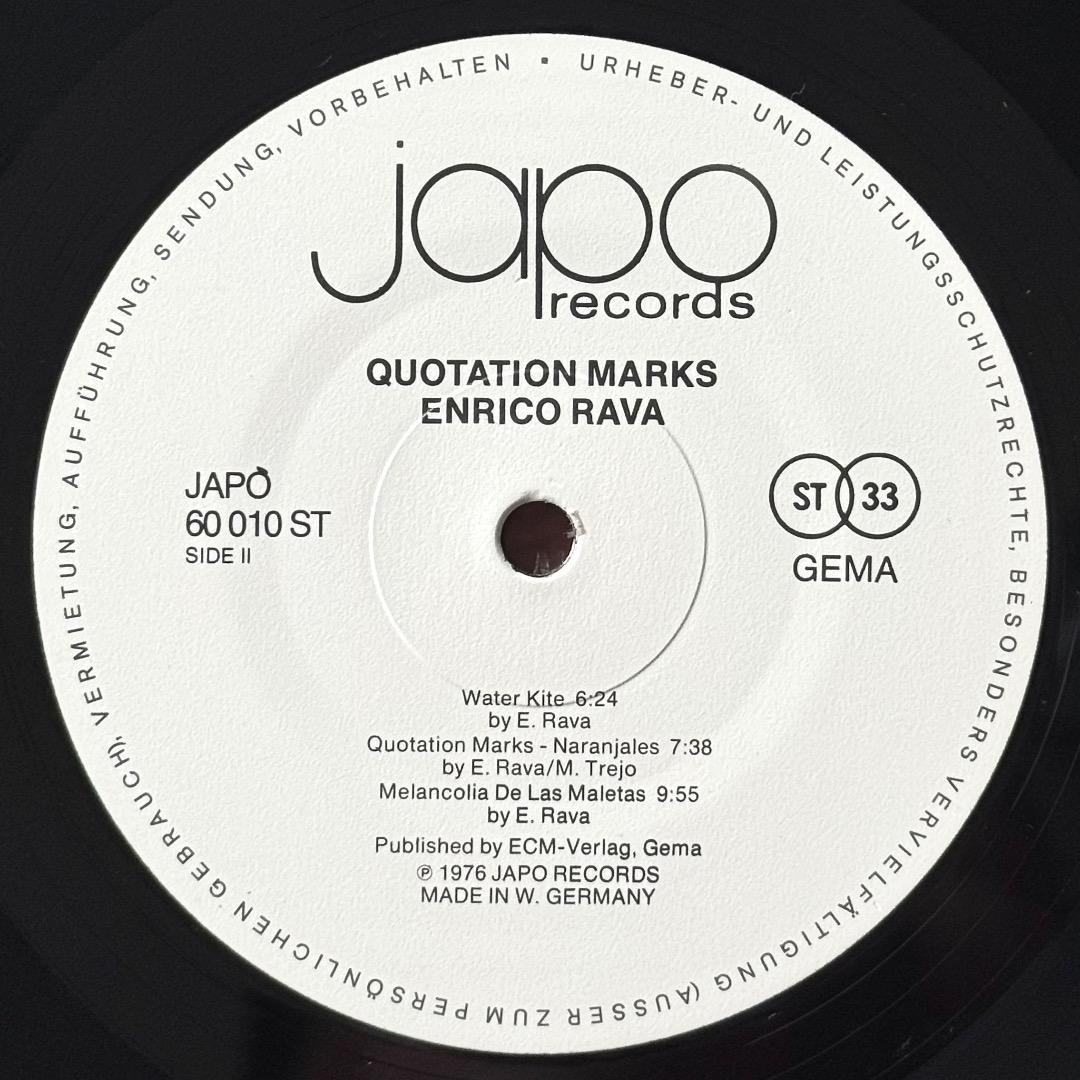 Enrico Rava Quotation Marks エンリコ・ラヴァ 独盤