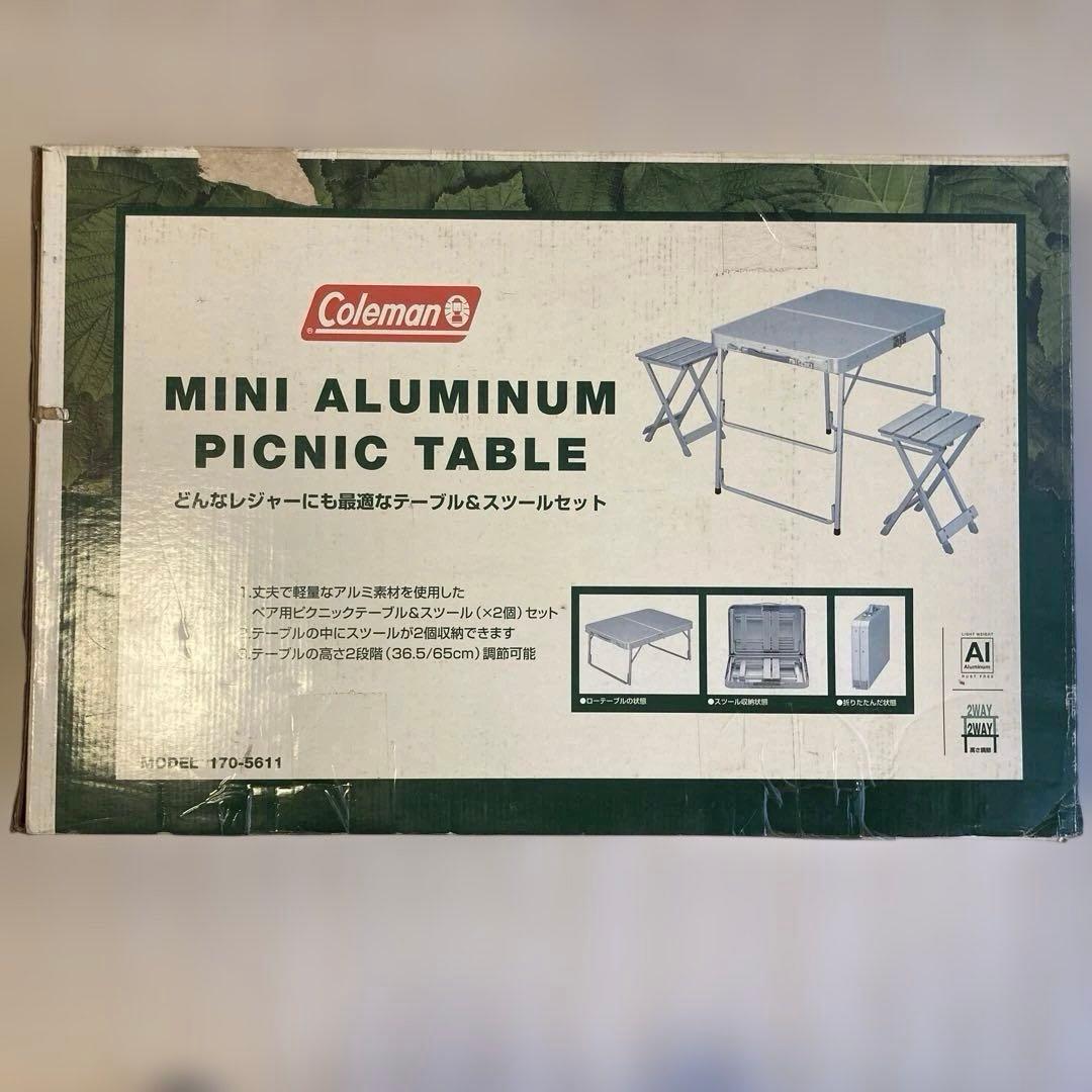 Coleman ミニアルミニウム テーブル イス 2脚　コンパクト収納