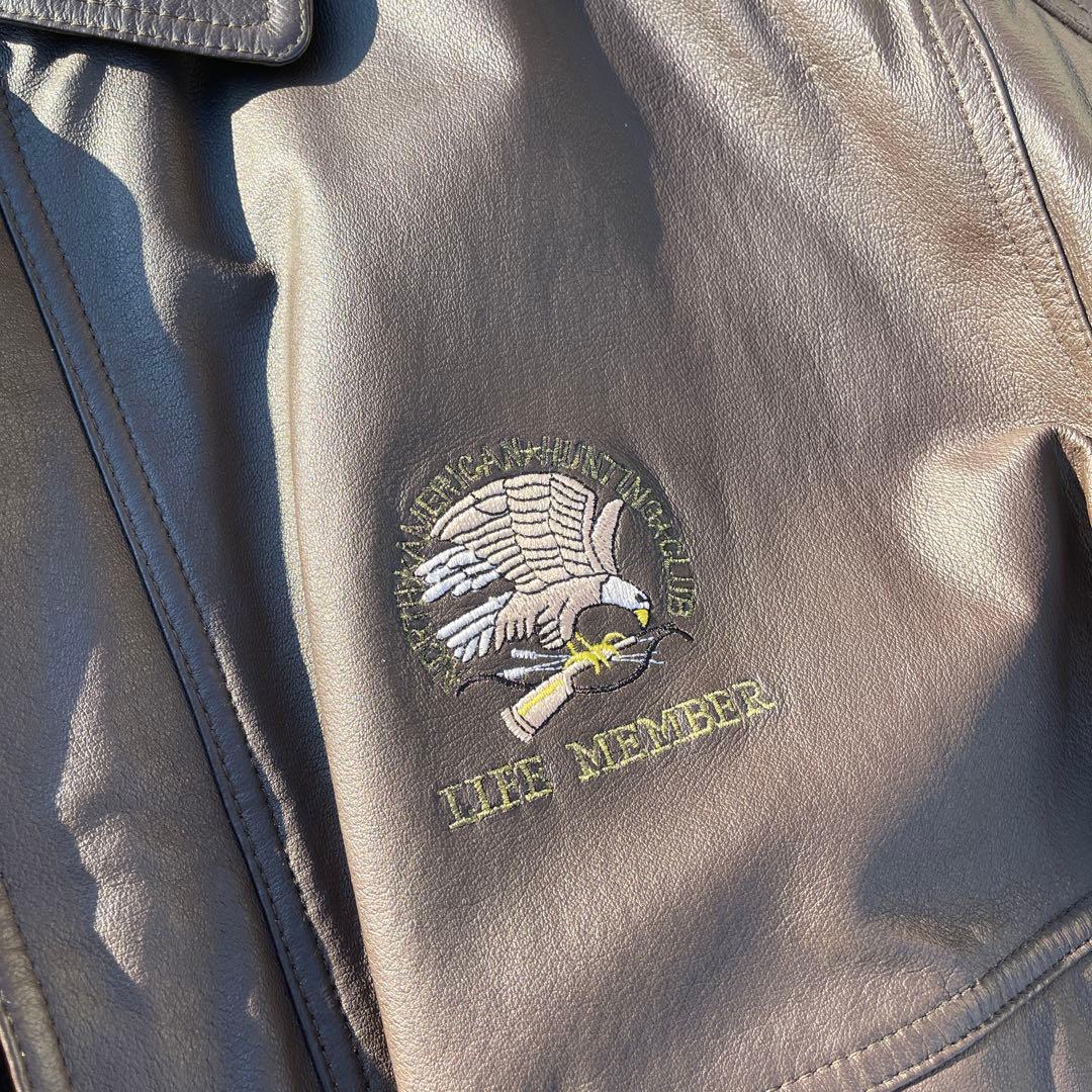 古着 LIFE MEMBERS レザージャケット A-2タイプ ブラウン