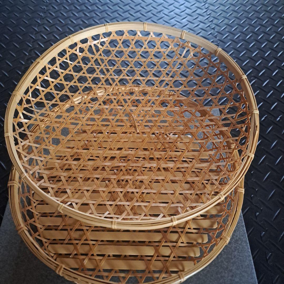 竹製 蓋付き六つ目かご　公長齋小菅　生産終了　新品