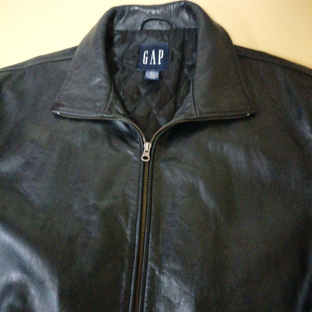 特割‼️OLDGAP 黒 レザージャケット美品、サイズXL実寸確認‼️