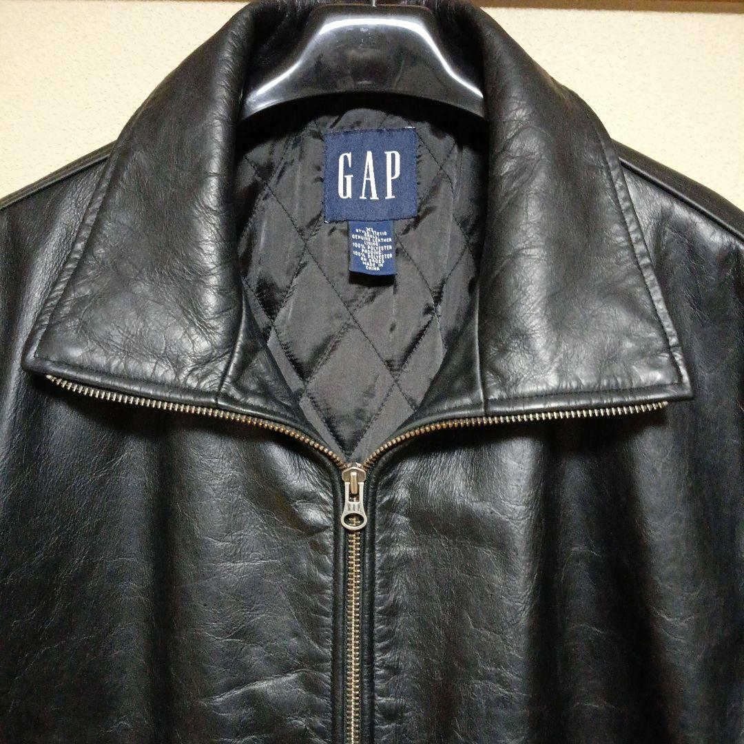 特割‼️OLDGAP 黒 レザージャケット美品、サイズXL実寸確認‼️
