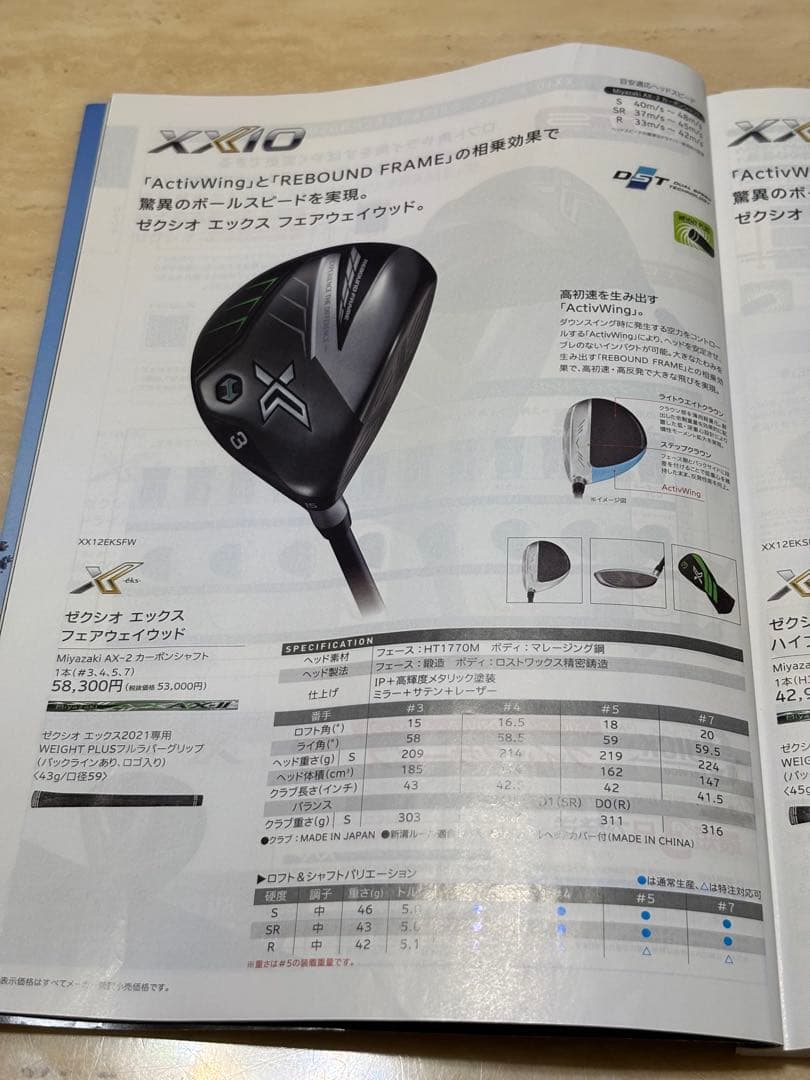 ゼクシオ エックス 4W SR シャフト 2022 XXIO X