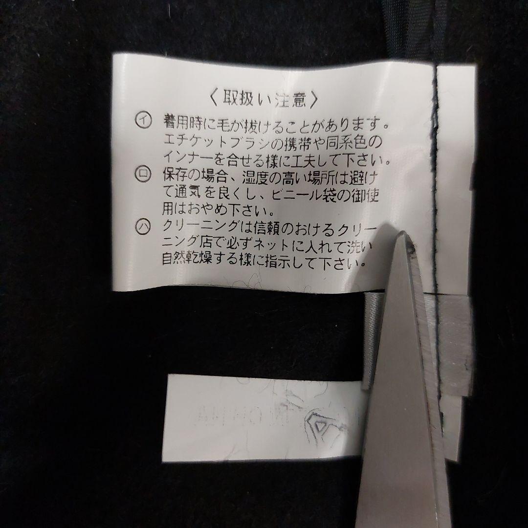 フード付き カシミヤ100% フォックスファー FLECHE ケープコート 黒色