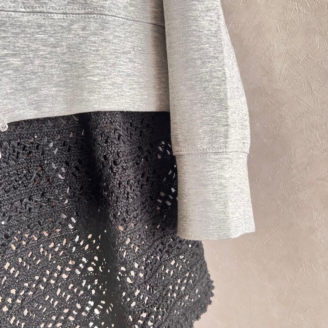 未使用【Spick & Span】 ストレッチジップフードパーカー フーディ