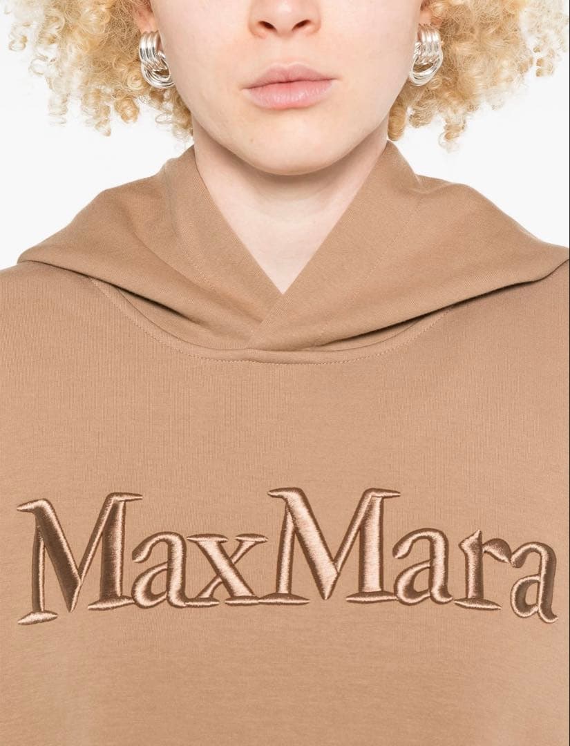 Max Mara ヴィズィエラ コットンジャージーフーディ キャメル M