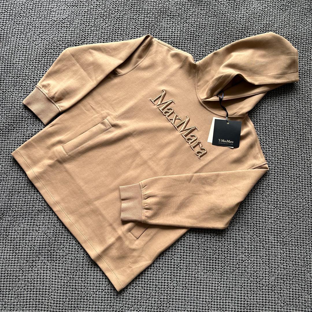 Max Mara ヴィズィエラ コットンジャージーフーディ キャメル M