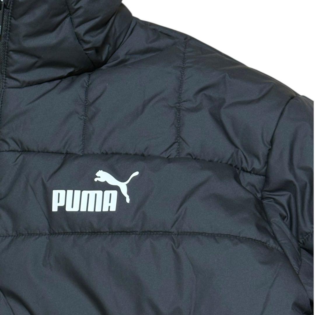 美品 PUMA パデッドロングコート 撥水防寒 黒 M 羽織 CELL フード付